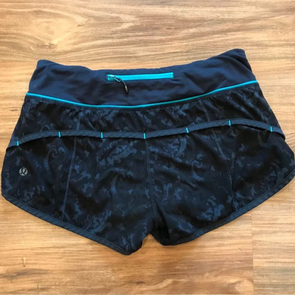 Lululemon Speed Up Shorts Size 4 Blue and Navy - Picture 2 of 3